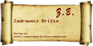 Zadravecz Britta névjegykártya